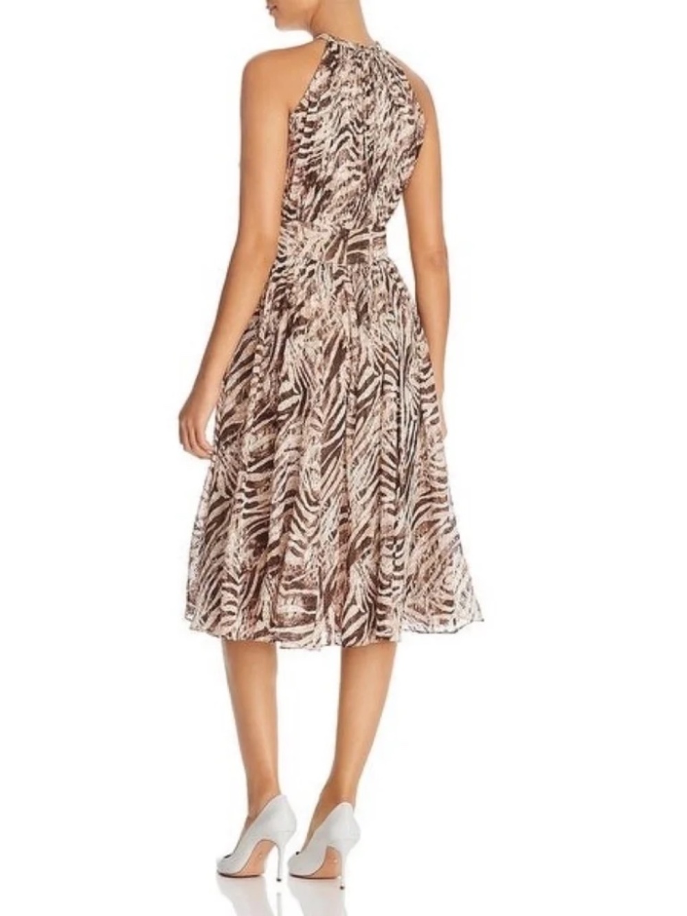 ✨NWOT✨ ELIE TAHARI Dominica Silk Blend Midi Halter Dress -SIZE 10 - Picture 3 of 4